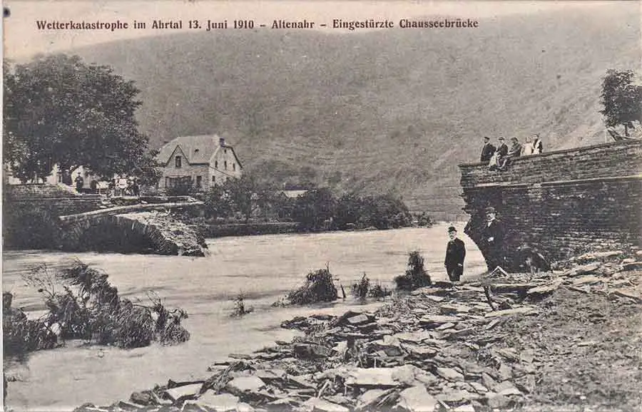 Unwetter Ahrtal Altenahr Bruecke 13.6.1910 nicht gekauft