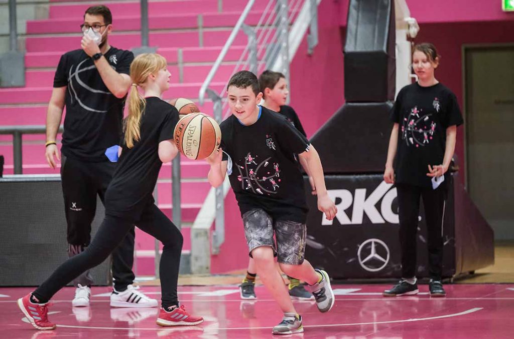 Trainingsstunde im Telekom Dome