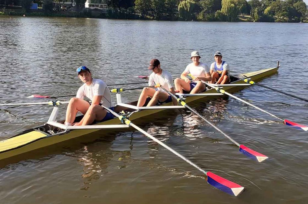 Deutsche Grossbootmeisterschaften Muenster 4er auf dem Wasser