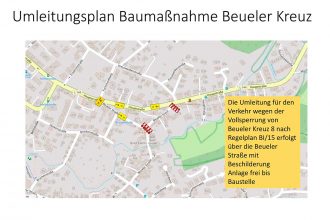 Umleitungsplan Baumassnahme Beueler Kreuz