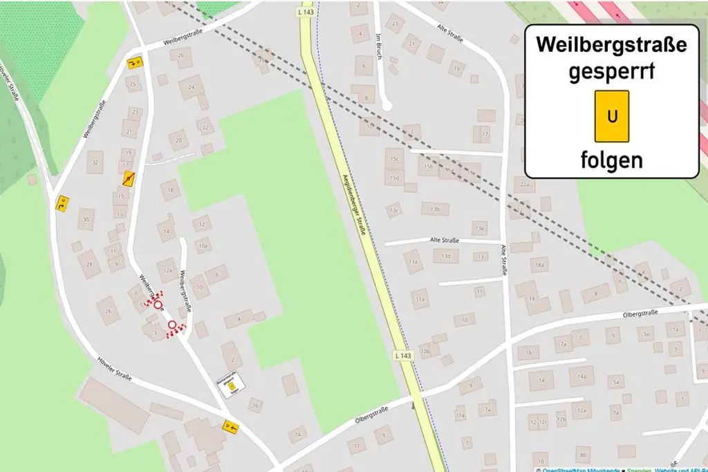 Vollsperrung Weilbergstrasse