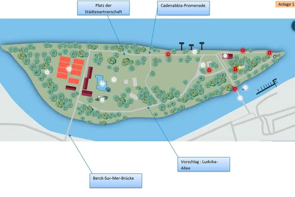 Anlage Plan der Insel