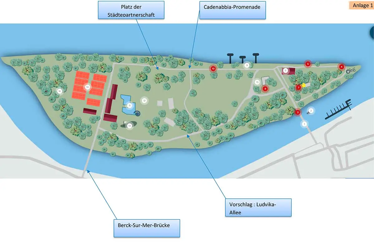 Anlage Plan der Insel