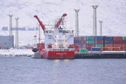 Containerhafen von Nuuk auf Grönland am 19.01.2026