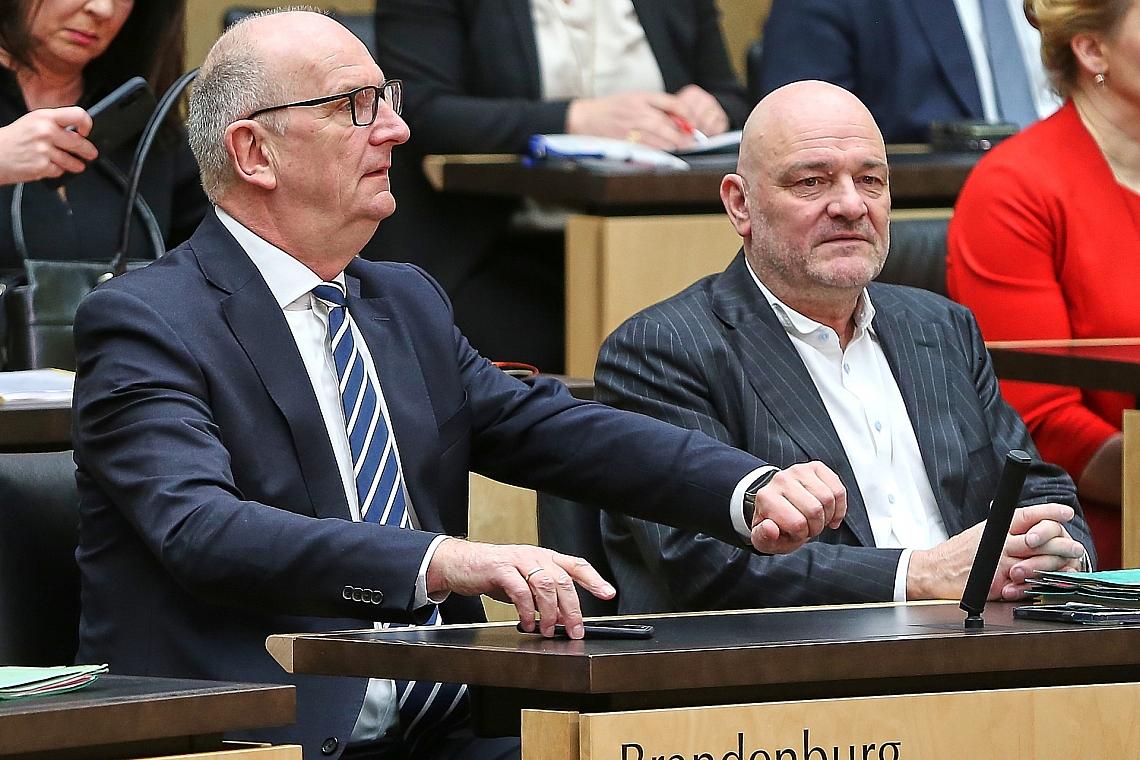 Robert Crumbach und Dietmar Woidke (Archiv)