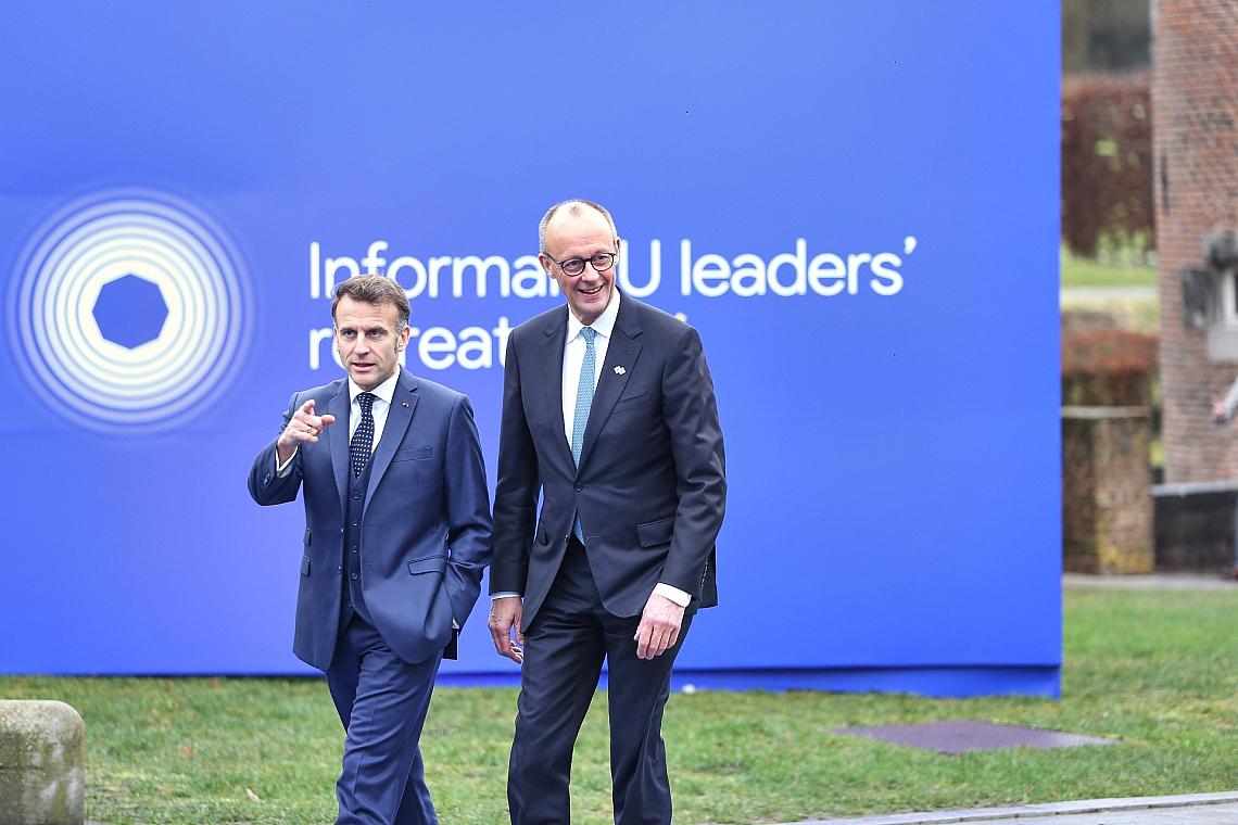 Emmanuel Macron und Friedrich Merz am 12.02.2026