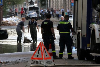 THW-Einsatzkräfte beim Hochwasser (Archiv)