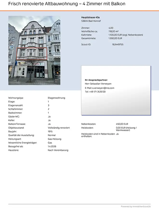 Expose 162449755 Bad Honnef Hauptstrasse 1