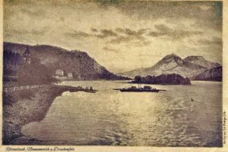 Rheinfaehre Bad Honnef Rolandseck Ansichtskarte von 1902 Foto virtuellesbrueckenhofmuseum