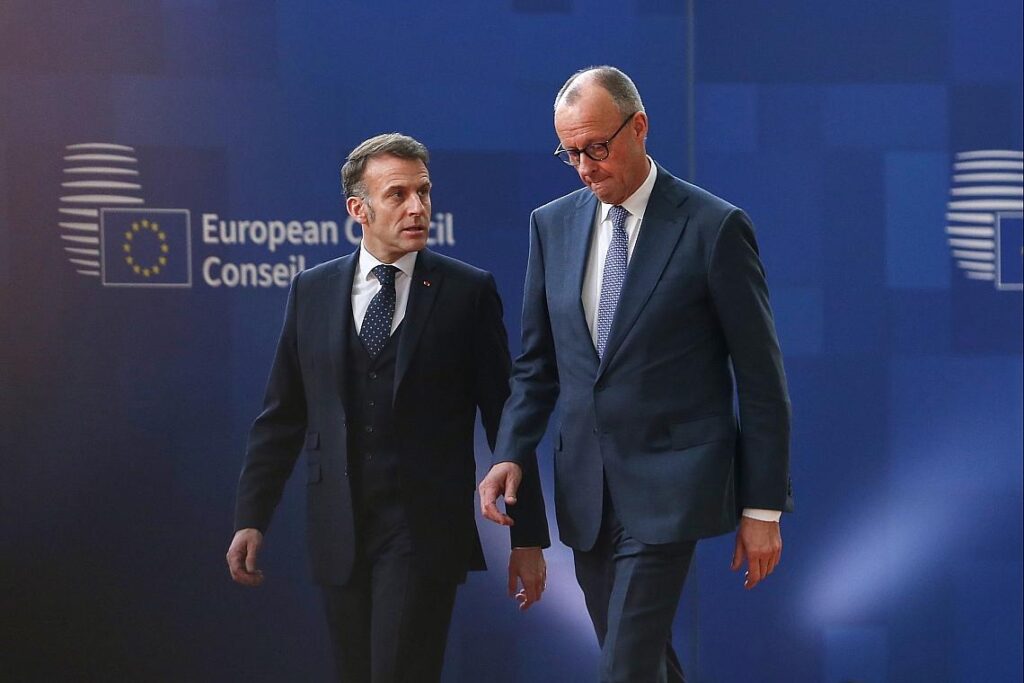 Emmanuel Macron und Friedrich Merz am 19.03.2026