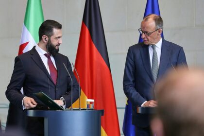 Ahmed al-Scharaa und Friedrich Merz am 30.03.2026