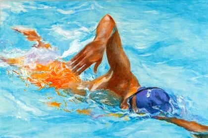 Swimming Man 2025 55 x 70 edited