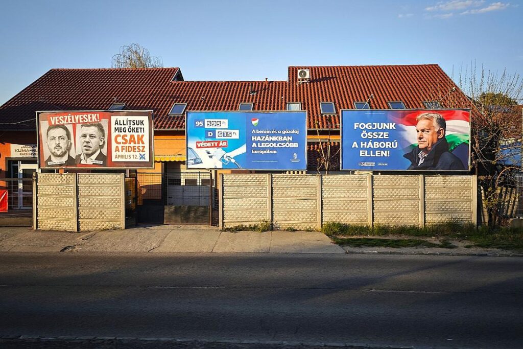 Wahlwerbung vor Parlamentswahl in Ungarn am 11.04.2026