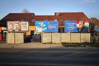 Wahlwerbung vor Parlamentswahl in Ungarn am 11.04.2026