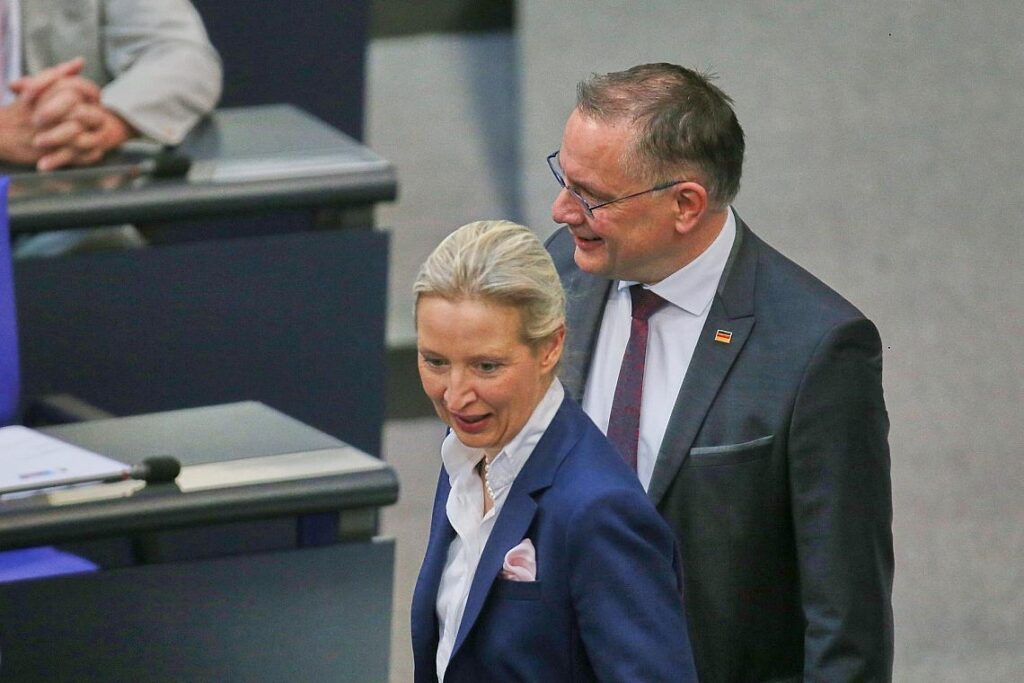 Alice Weidel und Tino Chrupalla am 23.04.2026