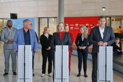 Matthias Miersch, Bärbel Bas, Lars Klingbeil am 05.05.2026