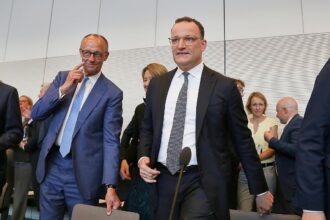 Friedrich Merz und Jens Spahn am 05.05.2026