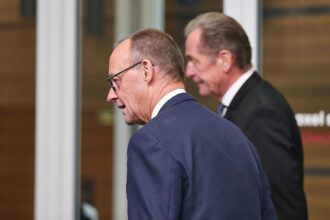 Friedrich Merz und Mathias Döpfner (Archiv)