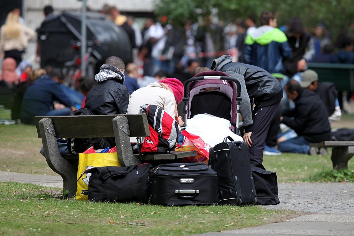 Flüchtlinge an einer Aufnahmestelle (Archiv)