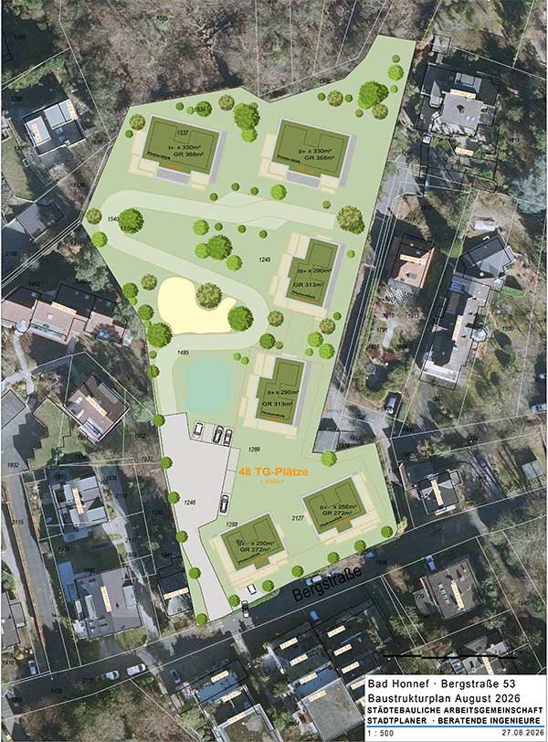 Bergstraße 53: Bis zu 54 Wohnungen geplant 1 BV 0182 2026 Anlage 6 Baustrukturplan 2026