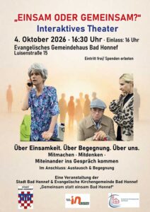 04.10. | „Einsam oder gemeinsam?“: Interaktives Theaterstück 1 Plakat InteraktivesTheater 1