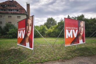 Wahlplakate für die Landtagswahl 2026 mit Manuela Schwesig (Archiv)