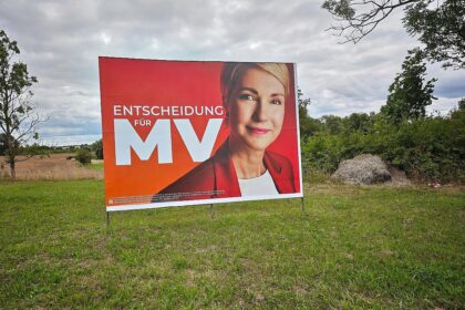 Wahlplakat für die Landtagswahl 2026 mit Manuela Schwesig (Archiv)