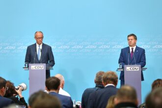 Friedrich Merz und Sven Schulze am 07.09.2026